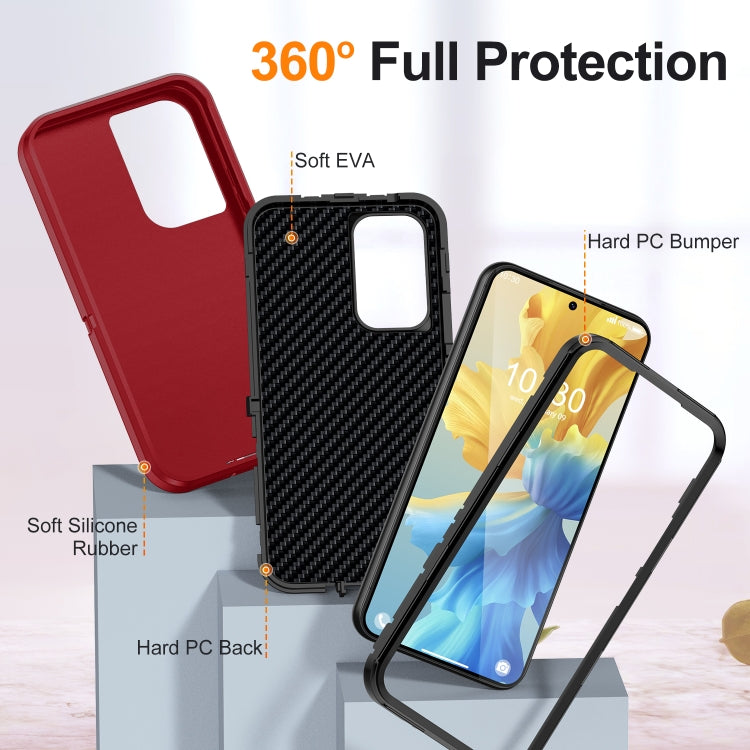 For Samsung Galaxy A54 Life Water-resistant Rugged Phone Case(Red + Black)