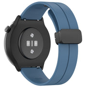 For Amazfit GTR Mini Magnetic Fold Clasp Black Buckle Silicone Watch Band(Blue)