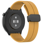 For Amazfit GTR Mini Magnetic Fold Clasp Black Buckle Silicone Watch Band(Yellow)