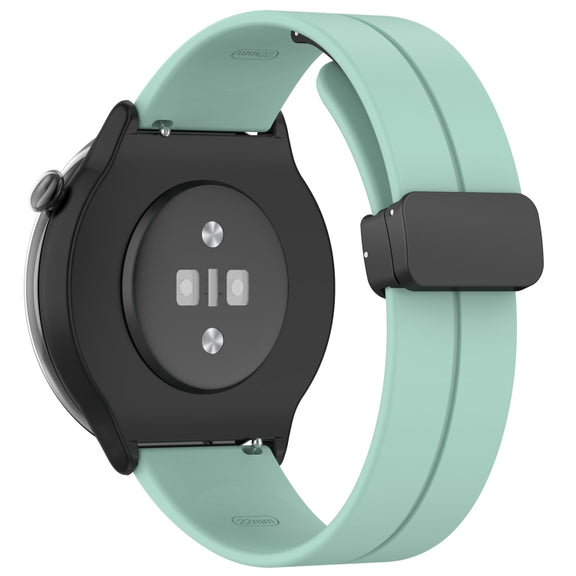 For Amazfit GTR Mini Magnetic Fold Clasp Black Buckle Silicone Watch Band(Teal)