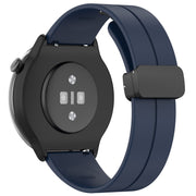 For Amazfit GTR Mini Magnetic Fold Clasp Black Buckle Silicone Watch Band(Midnight Blue)