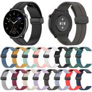 For Amazfit GTR Mini Magnetic Fold Clasp Black Buckle Silicone Watch Band(Navy Green)