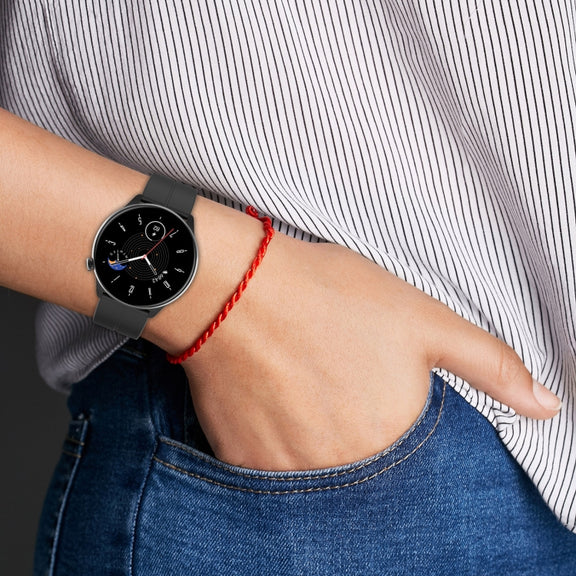 For Amazfit GTR Mini Magnetic Fold Clasp Black Buckle Silicone Watch Band(Midnight Blue)