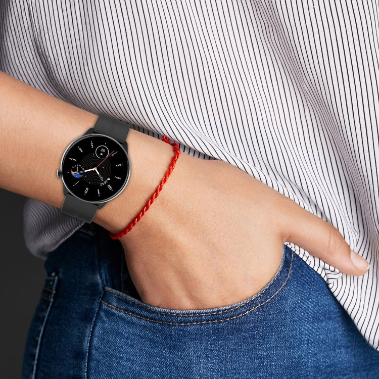 For Amazfit GTR Mini Magnetic Fold Clasp Black Buckle Silicone Watch Band(Teal)
