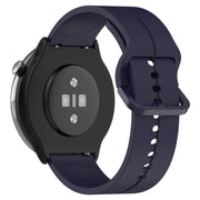 For Amazfit GTR Mini 20mm Flat Head Groove Reverse Buckle Silicone Watch Band(Navy Blue)