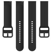 For Amazfit GTR Mini 20mm Flat Head Groove Reverse Buckle Silicone Watch Band(Black)