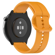 For Amazfit GTR Mini 20mm Flat Head Groove Reverse Buckle Silicone Watch Band(Yellow)