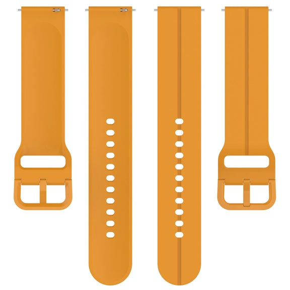 For Amazfit GTR Mini 20mm Flat Head Groove Reverse Buckle Silicone Watch Band(Yellow)