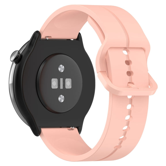 For Amazfit GTR Mini 20mm Flat Head Groove Reverse Buckle Silicone Watch Band(Light Pink)