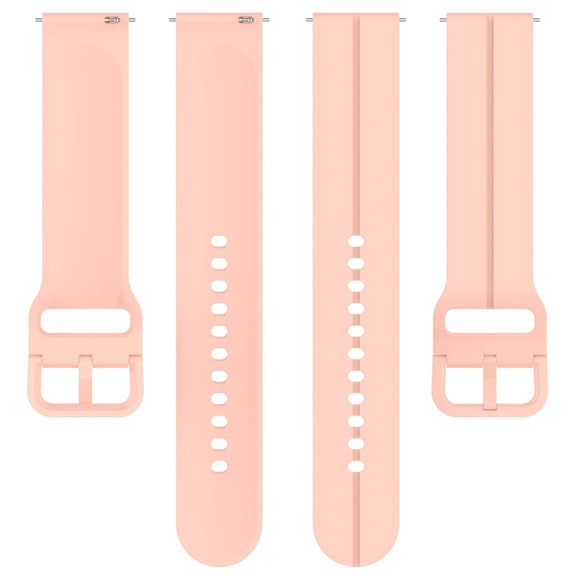 For Amazfit GTR Mini 20mm Flat Head Groove Reverse Buckle Silicone Watch Band(Light Pink)