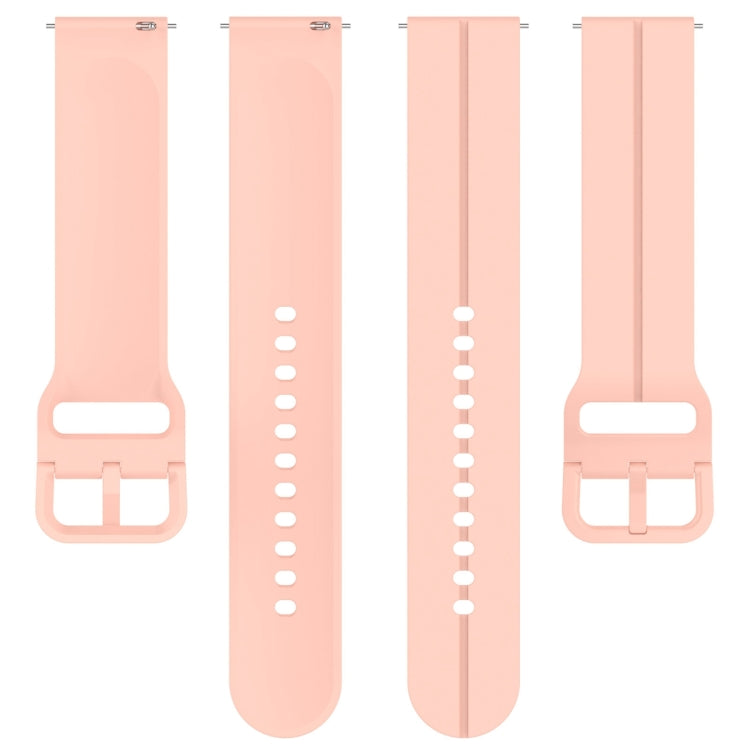 For Amazfit GTR Mini 20mm Flat Head Groove Reverse Buckle Silicone Watch Band(Light Pink)