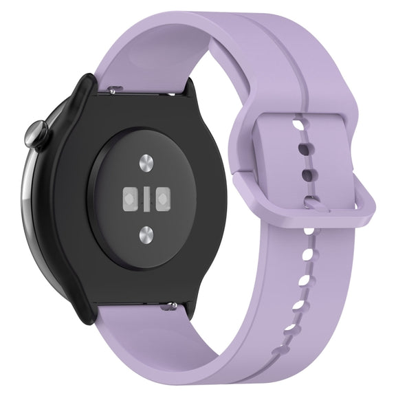 For Amazfit GTR Mini 20mm Flat Head Groove Reverse Buckle Silicone Watch Band(Light Purple)
