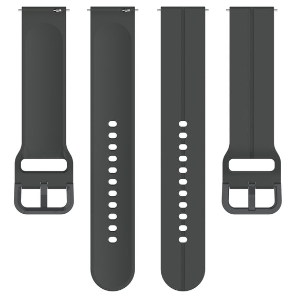 For Amazfit GTR Mini 20mm Flat Head Groove Reverse Buckle Silicone Watch Band(Dark Grey)