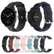 For Amazfit GTR Mini Round Tail Genuine Leather Watch Band(White)