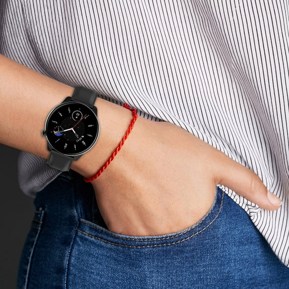For Amazfit GTR Mini Round Tail Genuine Leather Watch Band(White)