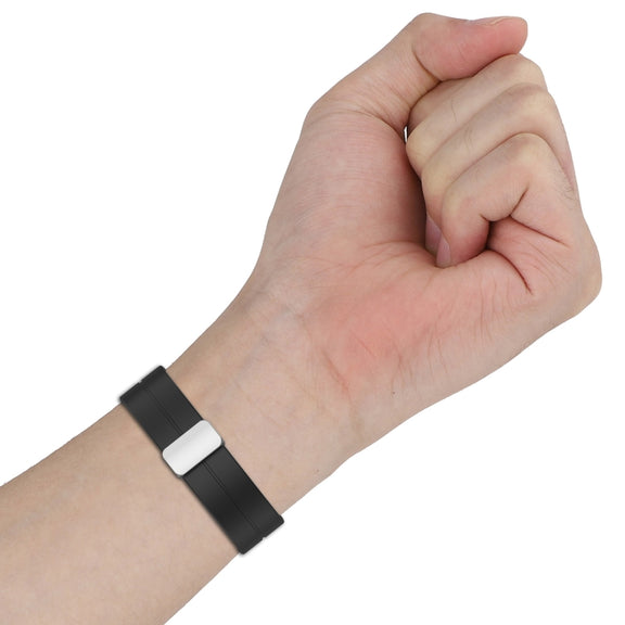For Amazfit GTR 4 Magnetic Fold Clasp Silver Buckle Silicone Watch Band(Starlight Color)