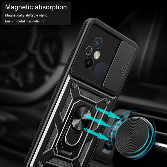 For Xiaomi Redmi 12C 4G / 11A Sliding Camera Cover Design TPU+PC Phone Case(Green)