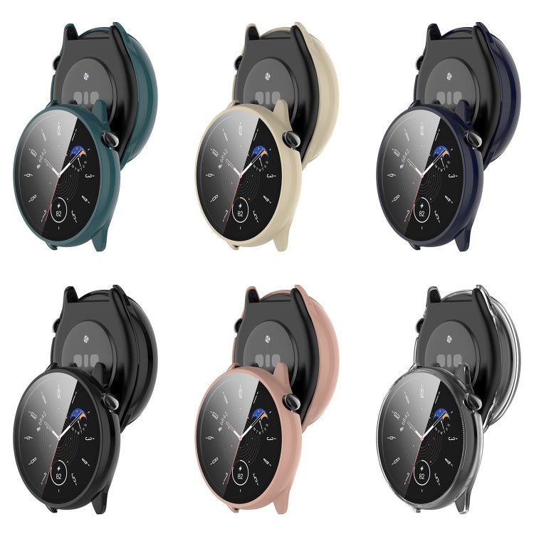 For Amazfit GTR Mini PC + Tempered Film Integrated Watch Protective Case(Transparent)