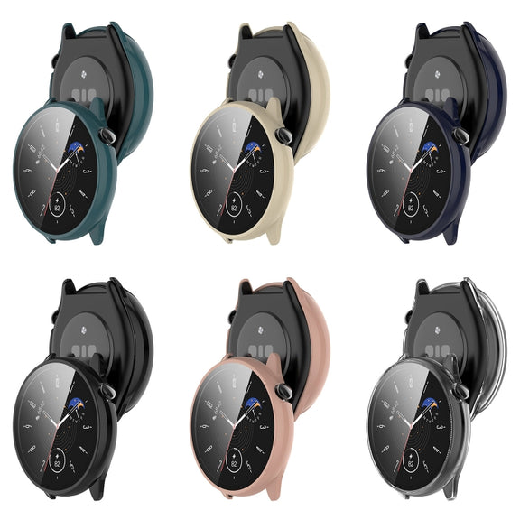 For Amazfit GTR Mini PC + Tempered Film Integrated Watch Protective Case(Transparent)