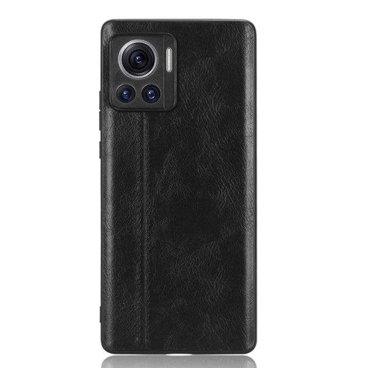 For Motorola Edge 30 Ultra / Moto X30 Pro Sewing Cow Pattern Skin PC + PU + TPU Phone Case(Black)