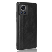 For Motorola Edge 30 Ultra / Moto X30 Pro Sewing Cow Pattern Skin PC + PU + TPU Phone Case(Black)
