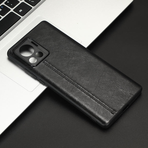 For Motorola Edge 30 Ultra / Moto X30 Pro Sewing Cow Pattern Skin PC + PU + TPU Phone Case(Black)