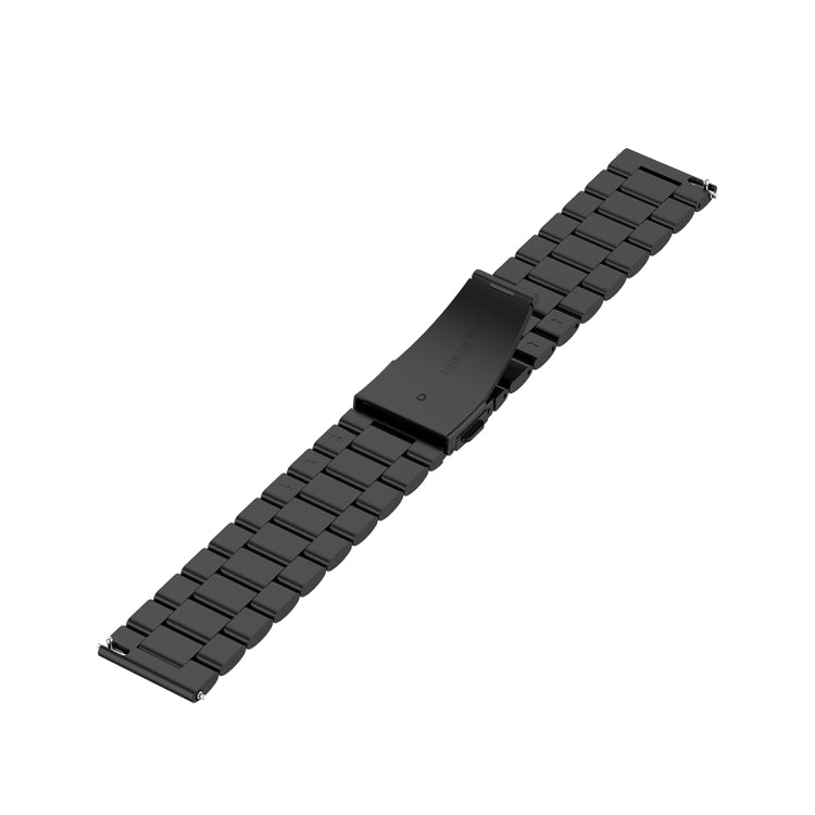 For Honor Watch GS 3i 22mm Three Bead Stainless Steel Metal Watch Band(Black)