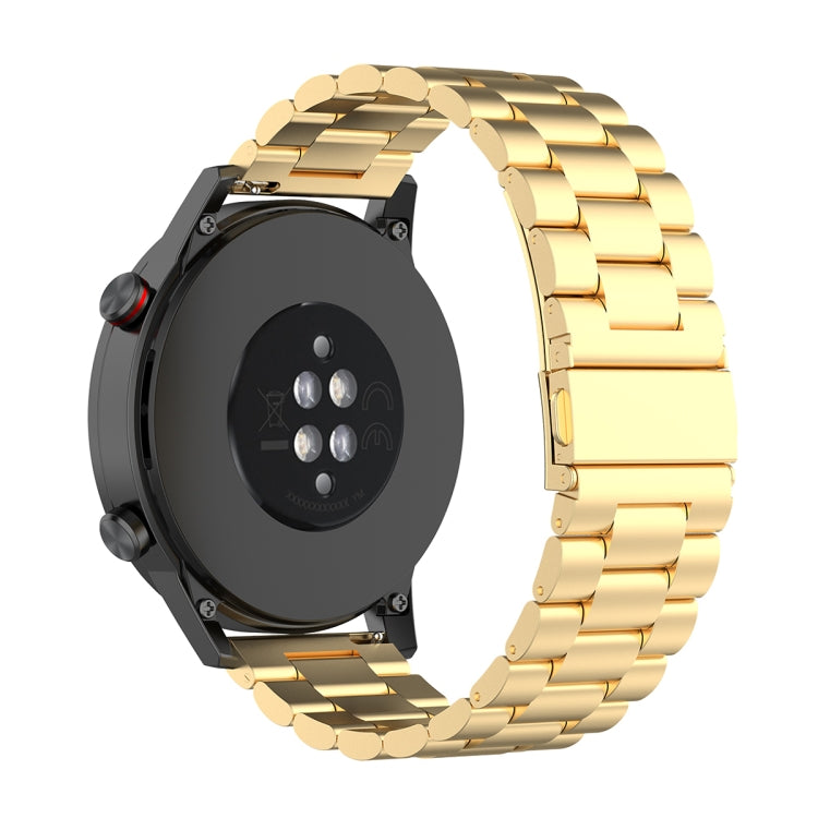 For Honor Watch GS 3i 22mm Three Bead Stainless Steel Metal Watch Band(Gold)
