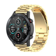 For Honor Watch GS 3i 22mm Three Bead Stainless Steel Metal Watch Band(Gold)