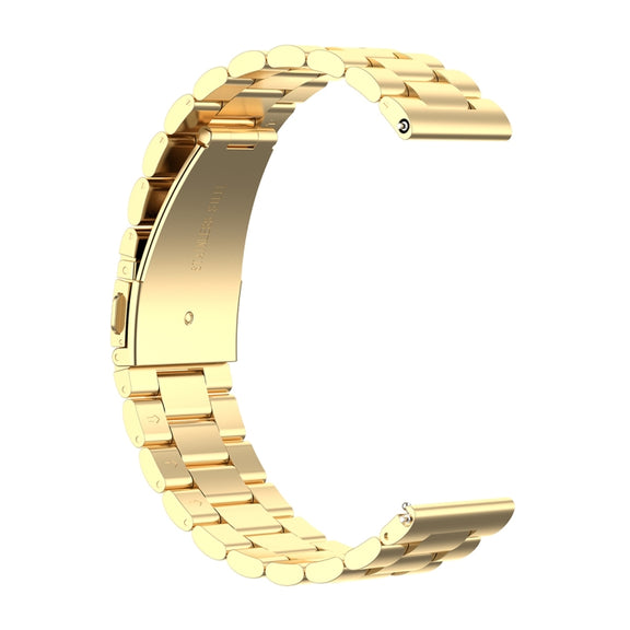 For Honor Watch GS 3i 22mm Three Bead Stainless Steel Metal Watch Band(Gold)