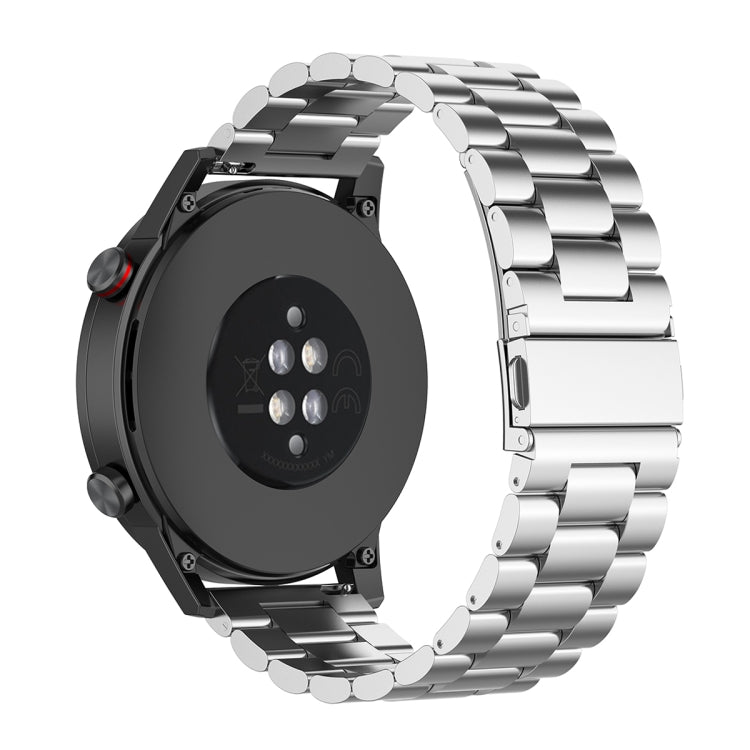 For Honor Watch GS 3i 22mm Three Bead Stainless Steel Metal Watch Band(Silver)