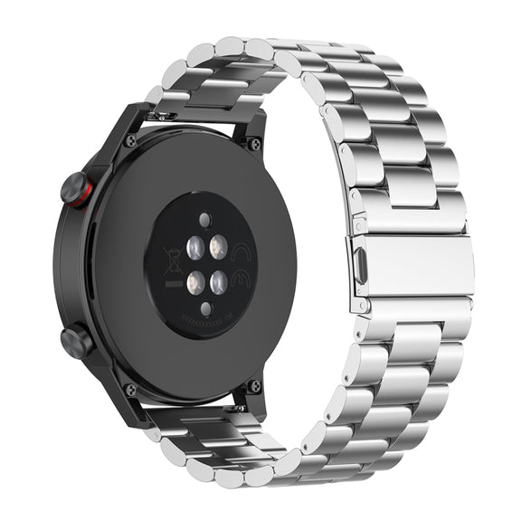 For Honor Watch GS 3i 22mm Three Bead Stainless Steel Metal Watch Band(Silver)