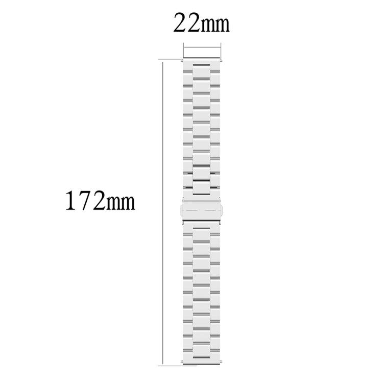 For Honor Watch GS 3i 22mm Three Bead Stainless Steel Metal Watch Band(Silver)