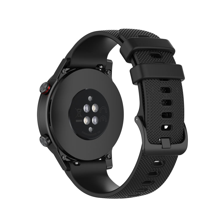 For Honor Watch GS 3i 22mm Small Plaid Texture Silicone Watch Band(Black)