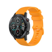 For Honor Watch GS 3i 22mm Small Plaid Texture Silicone Watch Band(Amber Yellow)