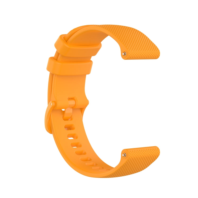 For Honor Watch GS 3i 22mm Small Plaid Texture Silicone Watch Band(Amber Yellow)