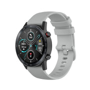 For Honor Watch GS 3i 22mm Small Plaid Texture Silicone Watch Band(Grey)