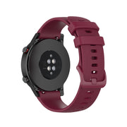 For Honor Watch GS 3i 22mm Small Plaid Texture Silicone Watch Band(Wine Red)