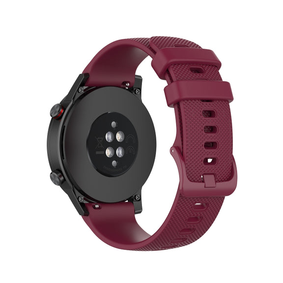 For Honor Watch GS 3i 22mm Small Plaid Texture Silicone Watch Band(Wine Red)