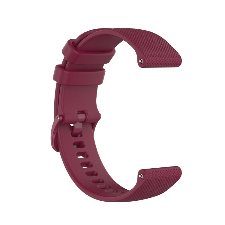 For Honor Watch GS 3i 22mm Small Plaid Texture Silicone Watch Band(Wine Red)