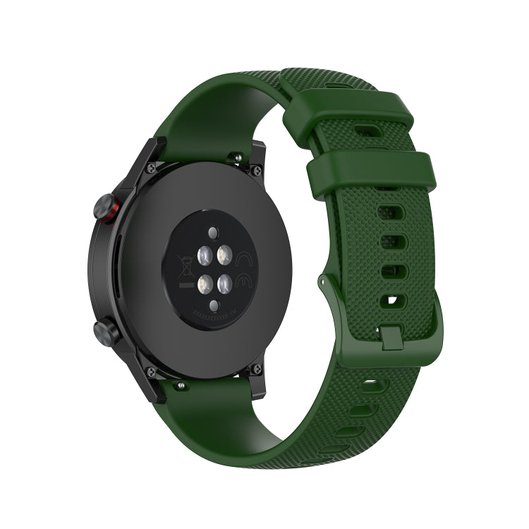 For Honor Watch GS 3i 22mm Small Plaid Texture Silicone Watch Band(Army Green)