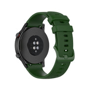 For Honor Watch GS 3i 22mm Small Plaid Texture Silicone Watch Band(Army Green)