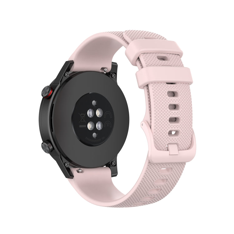 For Honor Watch GS 3i 22mm Small Plaid Texture Silicone Watch Band(Rose Pink)