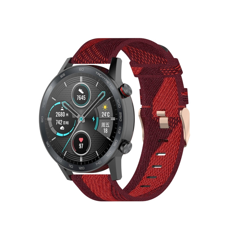 For Honor Watch GS 3i 22mm Nylon Woven Watch Band(Red)