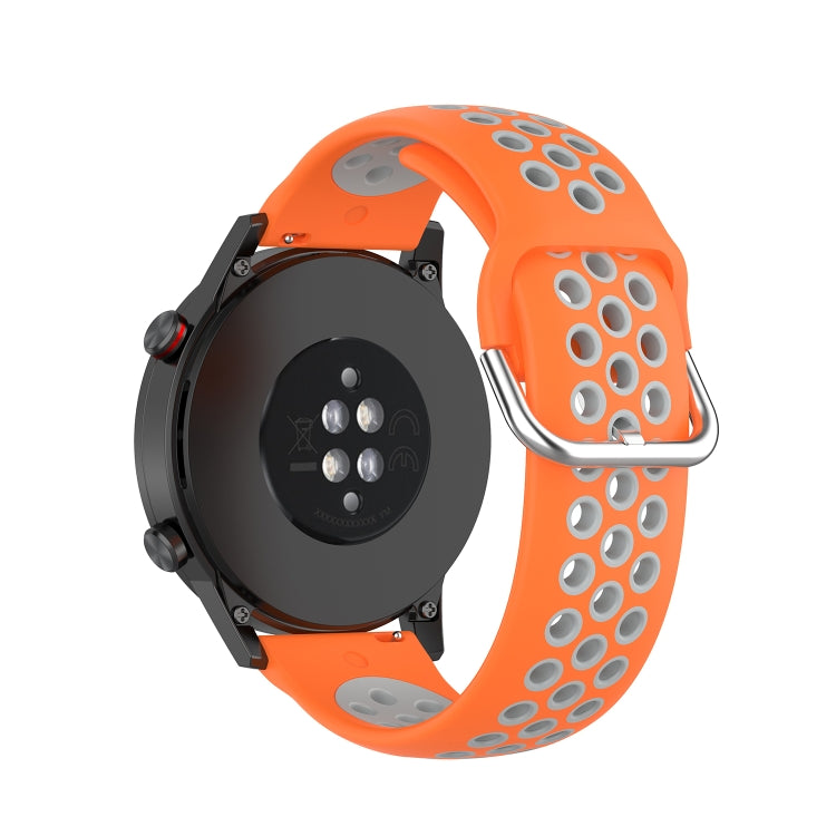 For Honor Watch GS 3i 22mm Sports Two-tone Silicone Watch Band(Orange Grey)