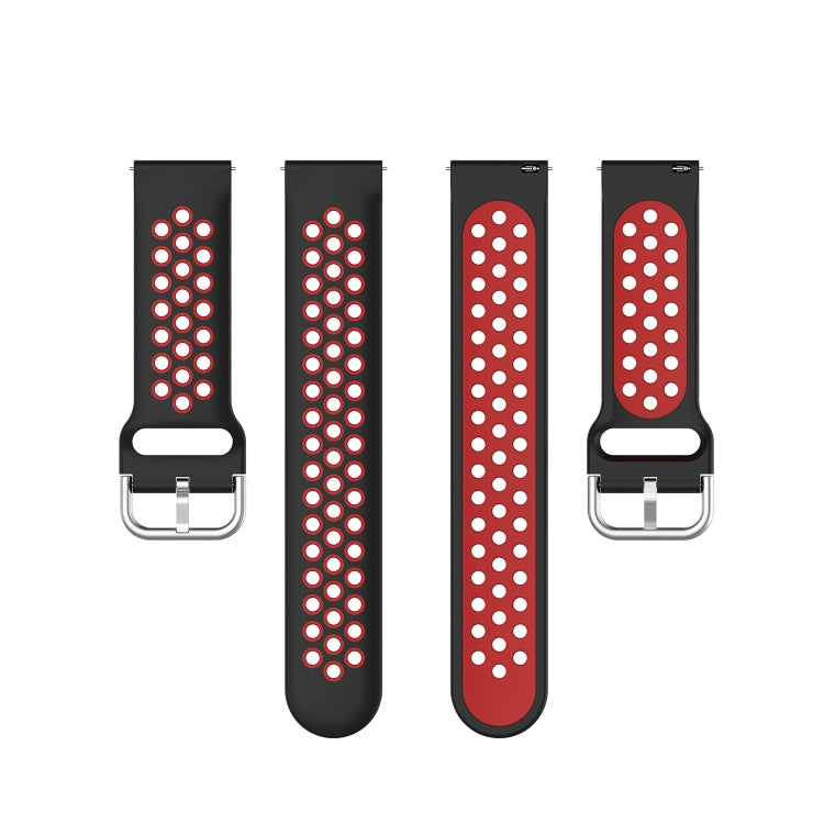For Honor Watch GS 3i 22mm Sports Two-tone Silicone Watch Band(Black Red)
