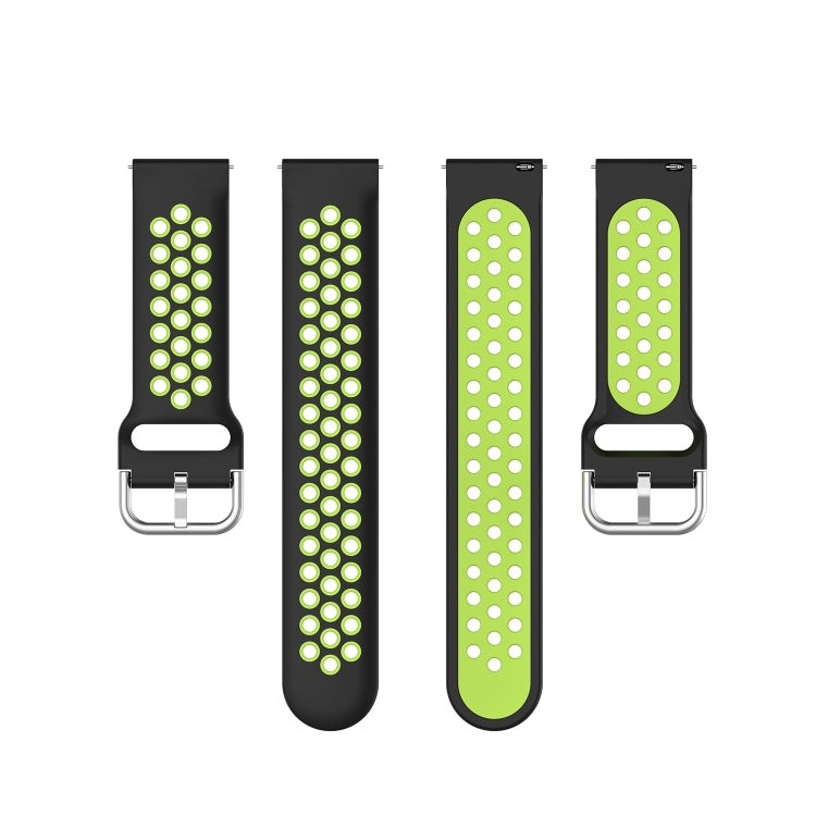 For Honor Watch GS 3i 22mm Sports Two-tone Silicone Watch Band(Black Lime)