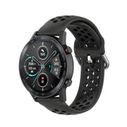For Honor Watch GS 3i 22mm Sports Two-tone Silicone Watch Band(Black)