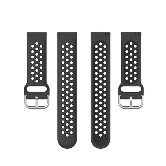 For Honor Watch GS 3i 22mm Sports Two-tone Silicone Watch Band(Black)