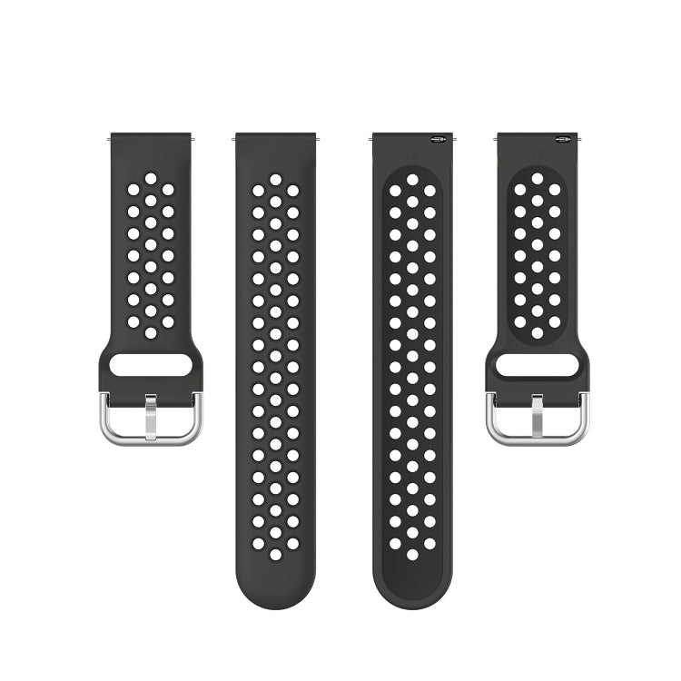 For Honor Watch GS 3i 22mm Sports Two-tone Silicone Watch Band(Black)